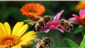 colorful group of flowers with bees used as the image to represent website image sizes and logo file types and why you need them on social nectar's blog